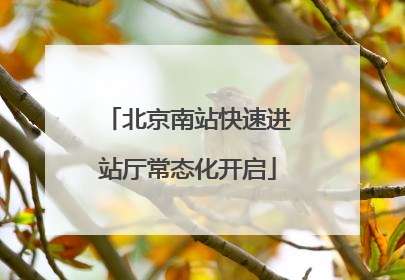 北京南站快速进站厅常态化开启