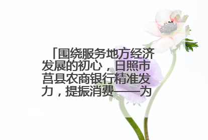 围绕服务地方经济发展的初心，日照市莒县农商银行精准发力，提振消费——为文旅注入金融动能