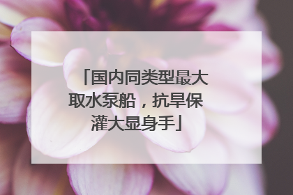 国内同类型最大取水泵船，抗旱保灌大显身手