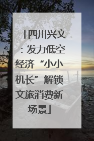 四川兴文：发力低空经济“小小机长”解锁文旅消费新场景