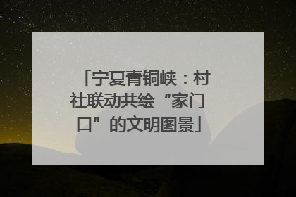 宁夏青铜峡：村社联动共绘“家门口”的文明图景