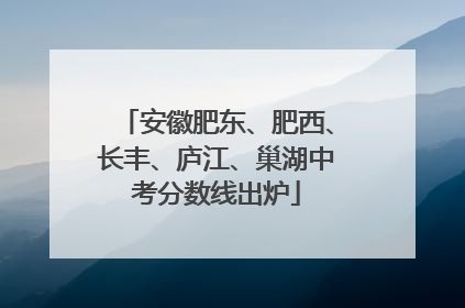 安徽肥东、肥西、长丰、庐江、巢湖中考分数线出炉
