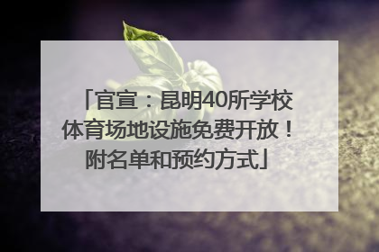 官宣：昆明40所学校体育场地设施免费开放！附名单和预约方式