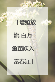 增殖放流 百万鱼苗跃入富春江