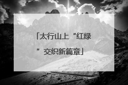 太行山上“红绿”交织新篇章
