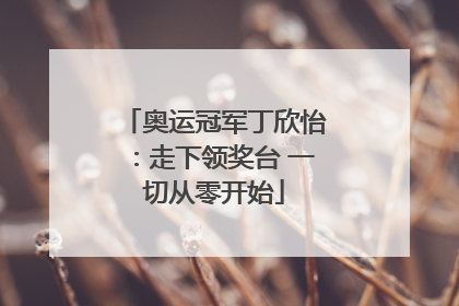 奥运冠军丁欣怡：走下领奖台 一切从零开始