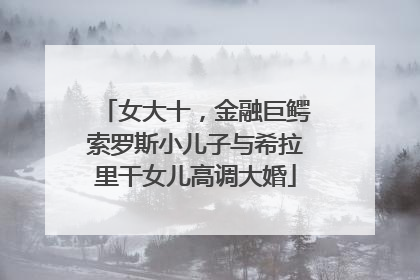 女大十，金融巨鳄索罗斯小儿子与希拉里干女儿高调大婚