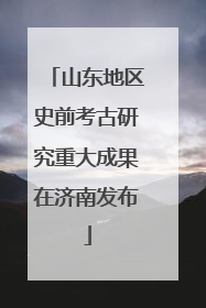 山东地区史前考古研究重大成果在济南发布