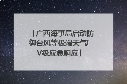 广西海事局启动防御台风等极端天气IV级应急响应