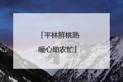 平林鲜桃熟 暖心助农忙