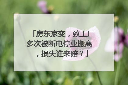房东家变，致工厂多次被断电停业搬离，损失谁来赔？