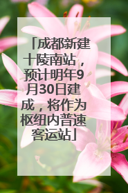 成都新建十陵南站，预计明年9月30日建成，将作为枢纽内普速客运站
