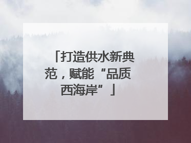 打造供水新典范，赋能“品质西海岸”
