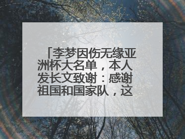 李梦因伤无缘亚洲杯大名单,本人发长文致谢:感谢祖国和国家队,这不是终点