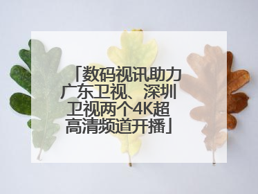 数码视讯助力广东卫视、深圳卫视两个4K超高清频道开播