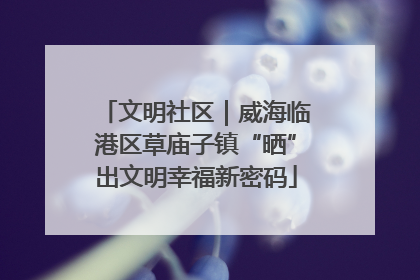 文明社区｜威海临港区草庙子镇“晒”出文明幸福新密码