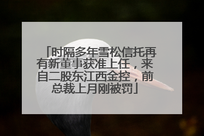 时隔多年雪松信托再有新董事获准上任，来自二股东江西金控，前总裁上月刚被罚
