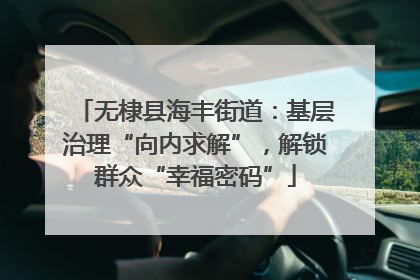 无棣县海丰街道：基层治理“向内求解”，解锁群众“幸福密码”