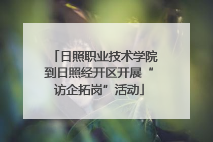 日照职业技术学院到日照经开区开展“访企拓岗”活动