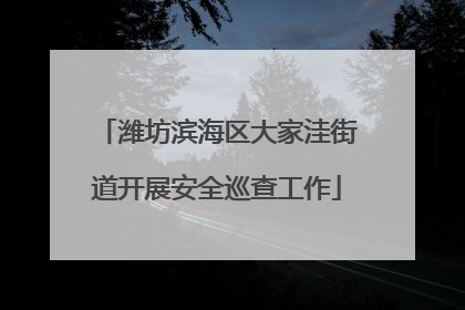 潍坊滨海区大家洼街道开展安全巡查工作