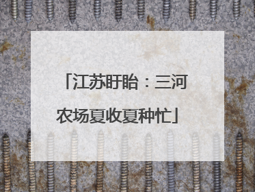 江苏盱眙：三河农场夏收夏种忙