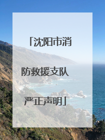 沈阳市消防救援支队严正声明
