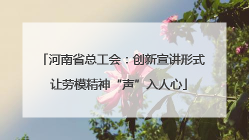 河南省总工会：创新宣讲形式 让劳模精神“声”入人心