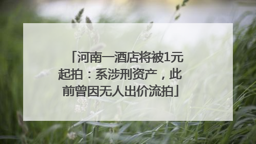 河南一酒店将被1元起拍：系涉刑资产，此前曾因无人出价流拍
