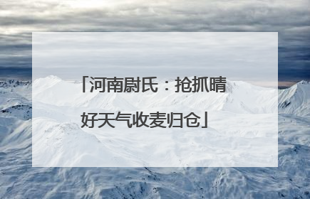 河南尉氏：抢抓晴好天气收麦归仓