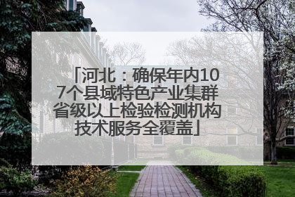 河北：确保年内107个县域特色产业集群省级以上检验检测机构技术服务全覆盖