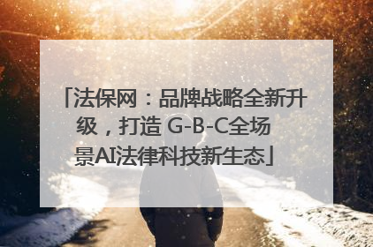 法保网：品牌战略全新升级，打造 G-B-C全场景AI法律科技新生态
