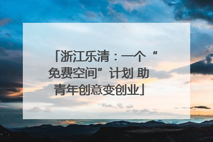 浙江乐清：一个“免费空间”计划 助青年创意变创业