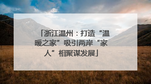 浙江温州：打造“温暖之家”吸引两岸“家人”相聚谋发展