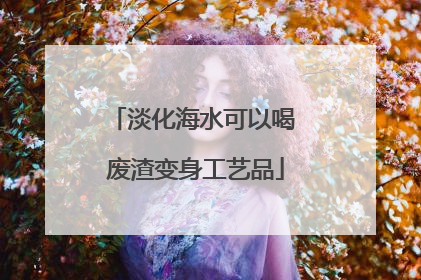 淡化海水可以喝 废渣变身工艺品