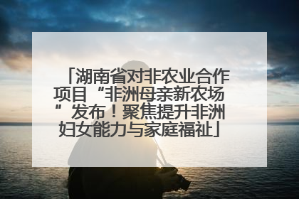 湖南省对非农业合作项目“非洲母亲新农场”发布！聚焦提升非洲妇女能力与家庭福祉