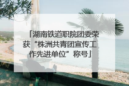 湖南铁道职院团委荣获“株洲共青团宣传工作先进单位”称号