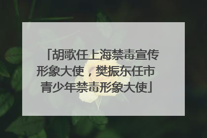 胡歌任上海禁毒宣传形象大使，樊振东任市青少年禁毒形象大使