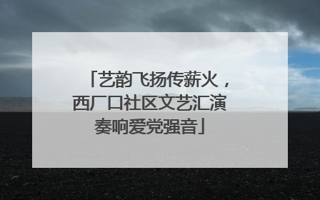 艺韵飞扬传薪火，西厂口社区文艺汇演奏响爱党强音