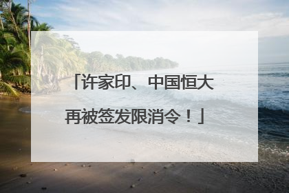 许家印、中国恒大再被签发限消令！