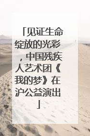 见证生命绽放的光彩，中国残疾人艺术团《我的梦》在沪公益演出