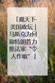 观天下·美国政坛｜马斯克为何称特朗普力推法案“令人作呕”