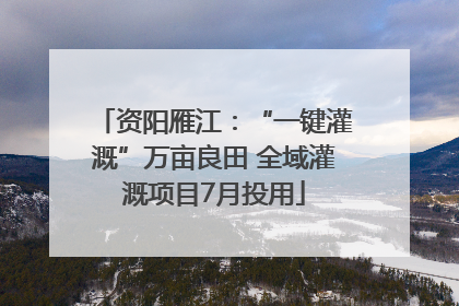 资阳雁江：“一键灌溉”万亩良田 全域灌溉项目7月投用
