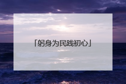 躬身为民践初心