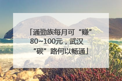 通勤族每月可“赚”80~100元，武汉“碳”路何以畅通
