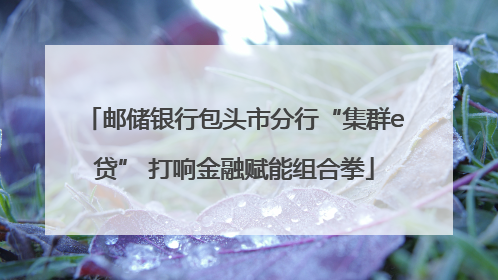 邮储银行包头市分行“集群e贷” 打响金融赋能组合拳
