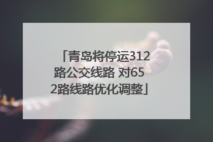 青岛将停运312路公交线路 对652路线路优化调整