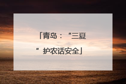 青岛：“三夏”护农话安全