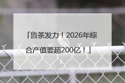 鲁茶发力！2026年综合产值要超200亿！