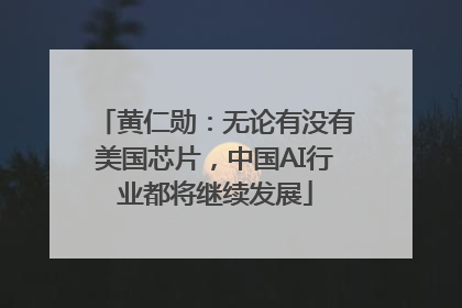 黄仁勋：无论有没有美国芯片，中国AI行业都将继续发展