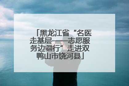 黑龙江省“名医走基层——志愿服务边疆行”走进双鸭山市饶河县